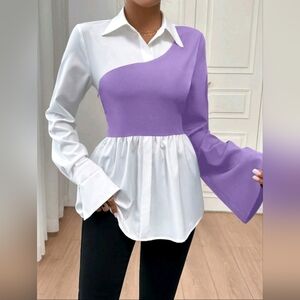 Nwot  colorblock  blouse .